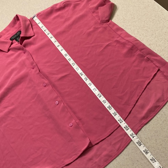 Rachel Zoe Pink Button Down Shirt Women Size Oversized Small - Picture 5 of 9